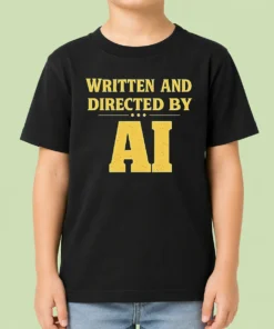 Nice Premium Written And Directed By AI Bold Text Kids T-Shirt