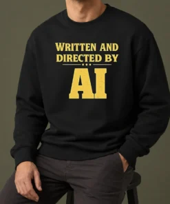 Nice Premium Written And Directed By AI Bold Text Sweater