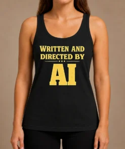 Nice Premium Written And Directed By AI Bold Text Tank Top