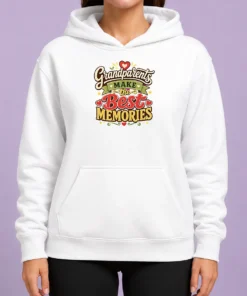 Nice Pretty Grandparents Day For Family Love Typography Hoodie