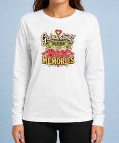 Nice Pretty Grandparents Day For Family Love Typography Long Sleeve Shirt