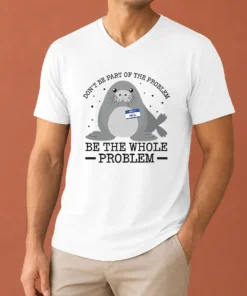 Nice Pretty Hello My Name Is Neil Funny Seal Character V-Neck Shirt