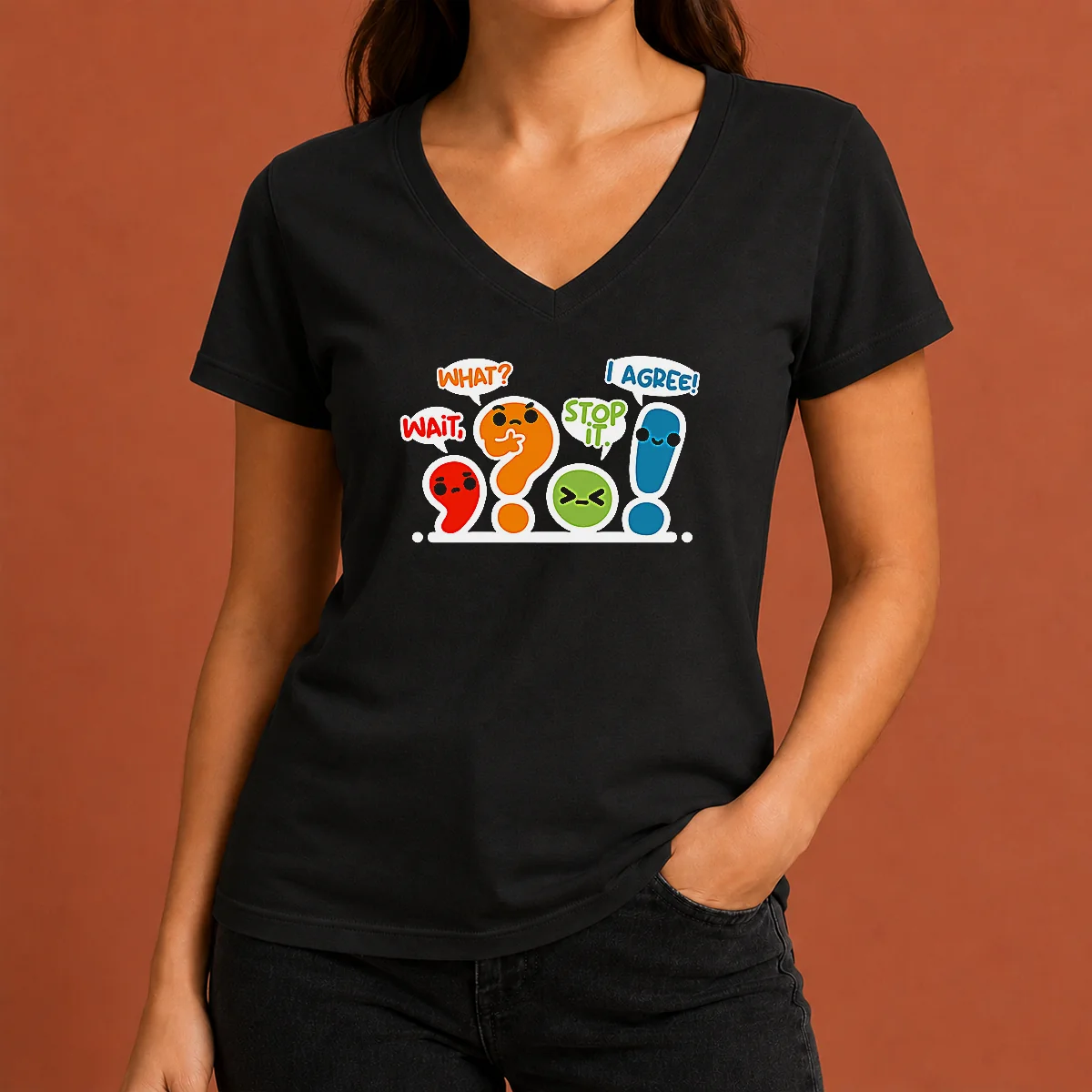 Nice Pretty Punctuation Squad V-Neck Shirt Nice Pretty Punctuation Squad V-Neck Shirt
