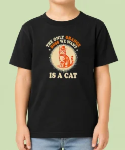Nice The Only Orange Boss We Want Is A Cat Top Hat Cartoon Kids T-Shirt