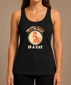 Nice The Only Orange Boss We Want Is A Cat Top Hat Cartoon Tank Top
