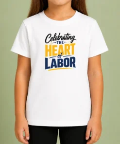 Nice Top Labour Day Celebrating The Heart Of Labor Minimalistypogra Kids T-Shirt