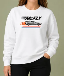 Nice Top Mcfly Flaming Delorean Time Machine Sweater