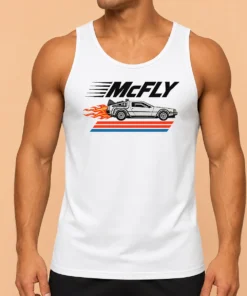 Nice Top Mcfly Flaming Delorean Time Machine Tank Top