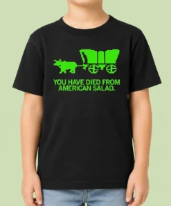 Nice Top You Have Died From American Slad Pixel Kids T Shirt showing colorful pixel art design on a comfortable cotton tee