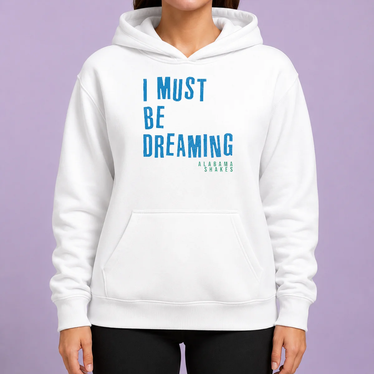 Official Alabama Shakes I Must Be Dreaming Hoodie in black with front graphic print, cozy pullover style with drawstring hood