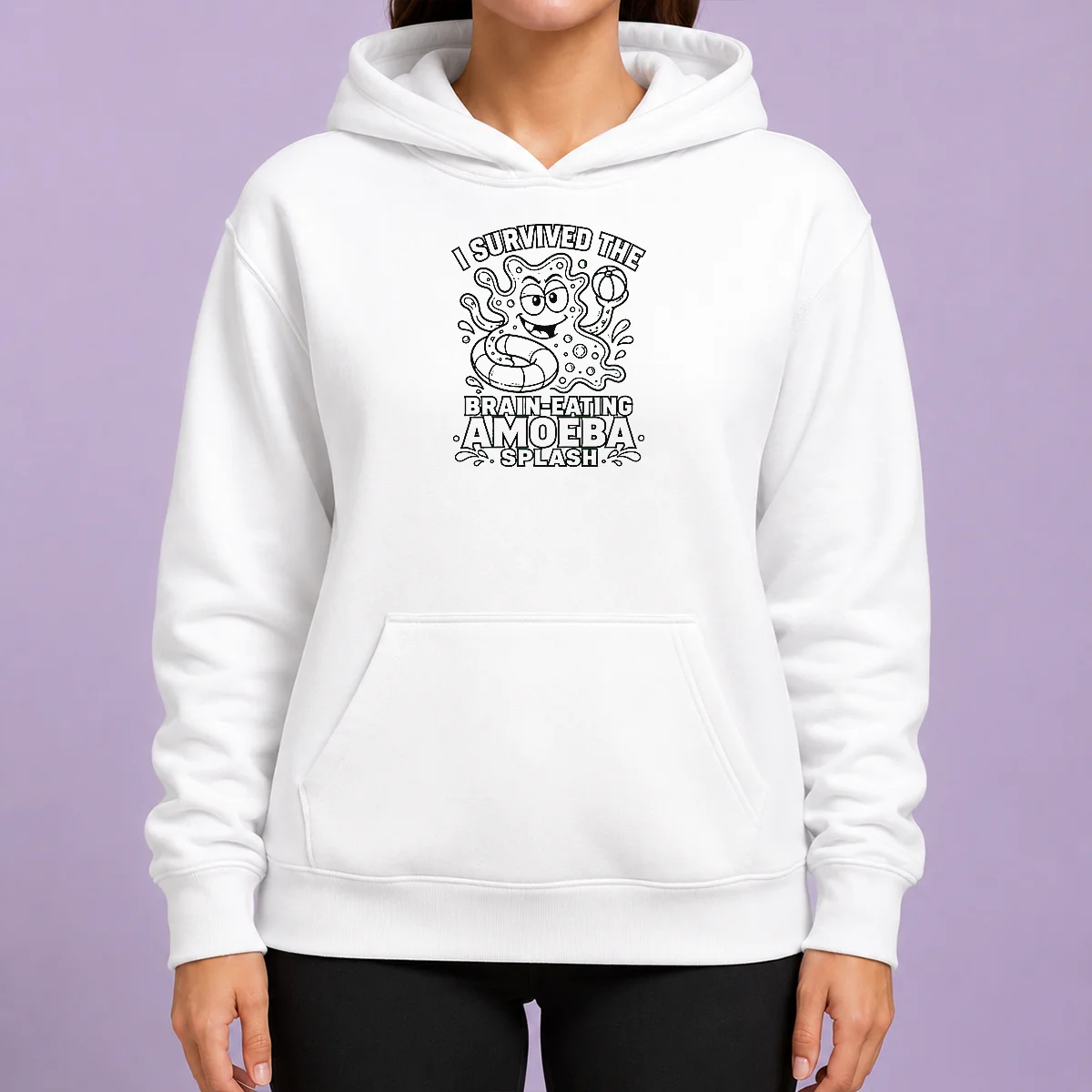 Official Awesome Brain Eating Amoeba Splash Line Art Hoodie