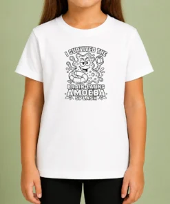 Official Awesome Brain Eating Amoeba Splash Line Art Kids T-Shirt