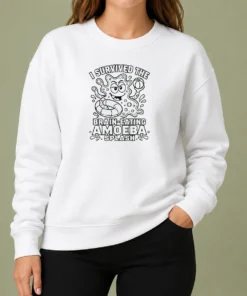 Official Awesome Brain Eating Amoeba Splash Line Art Sweater in black, featuring a bold graphic on front