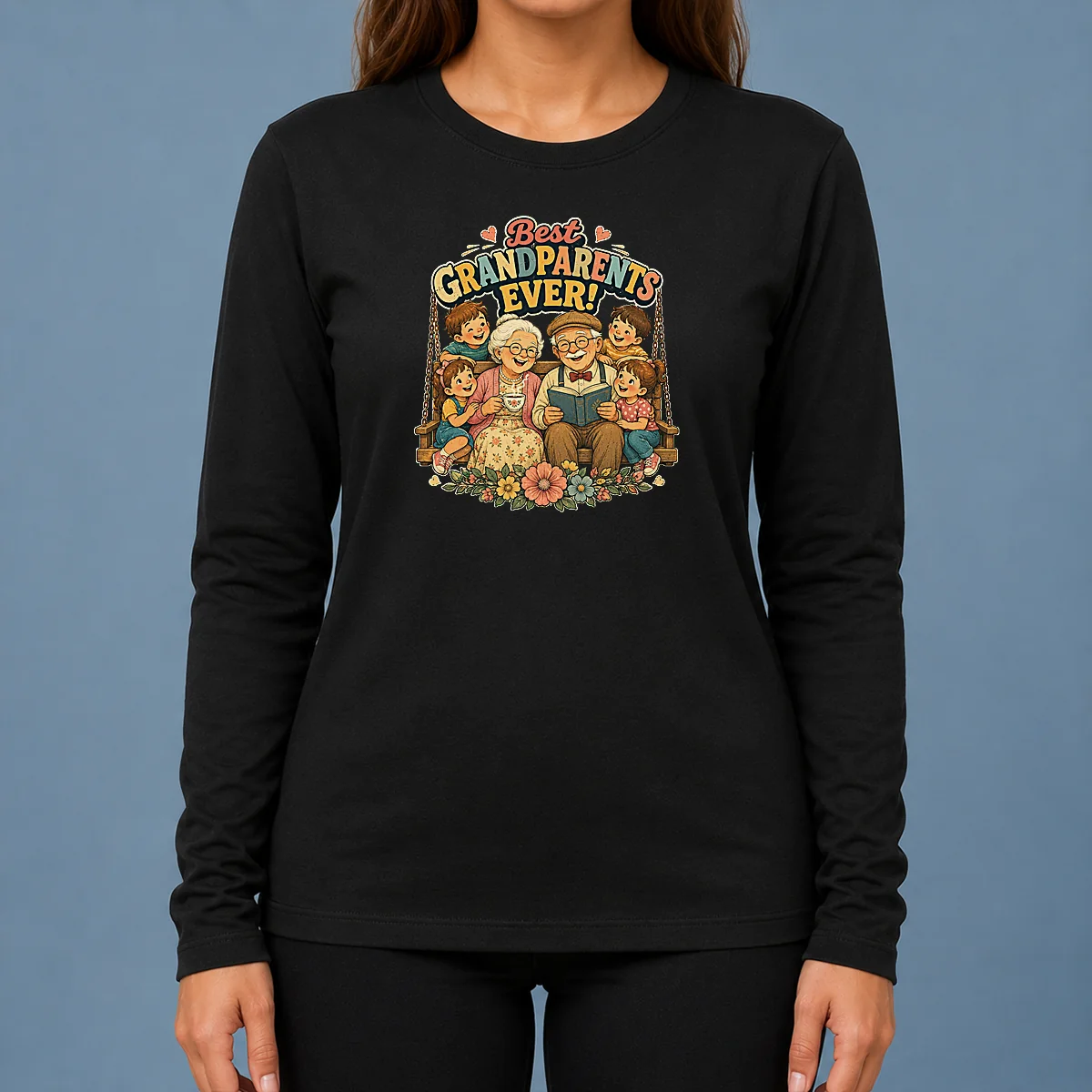 Official Best Grandparents Ever Vintage Long Sleeve Shirt