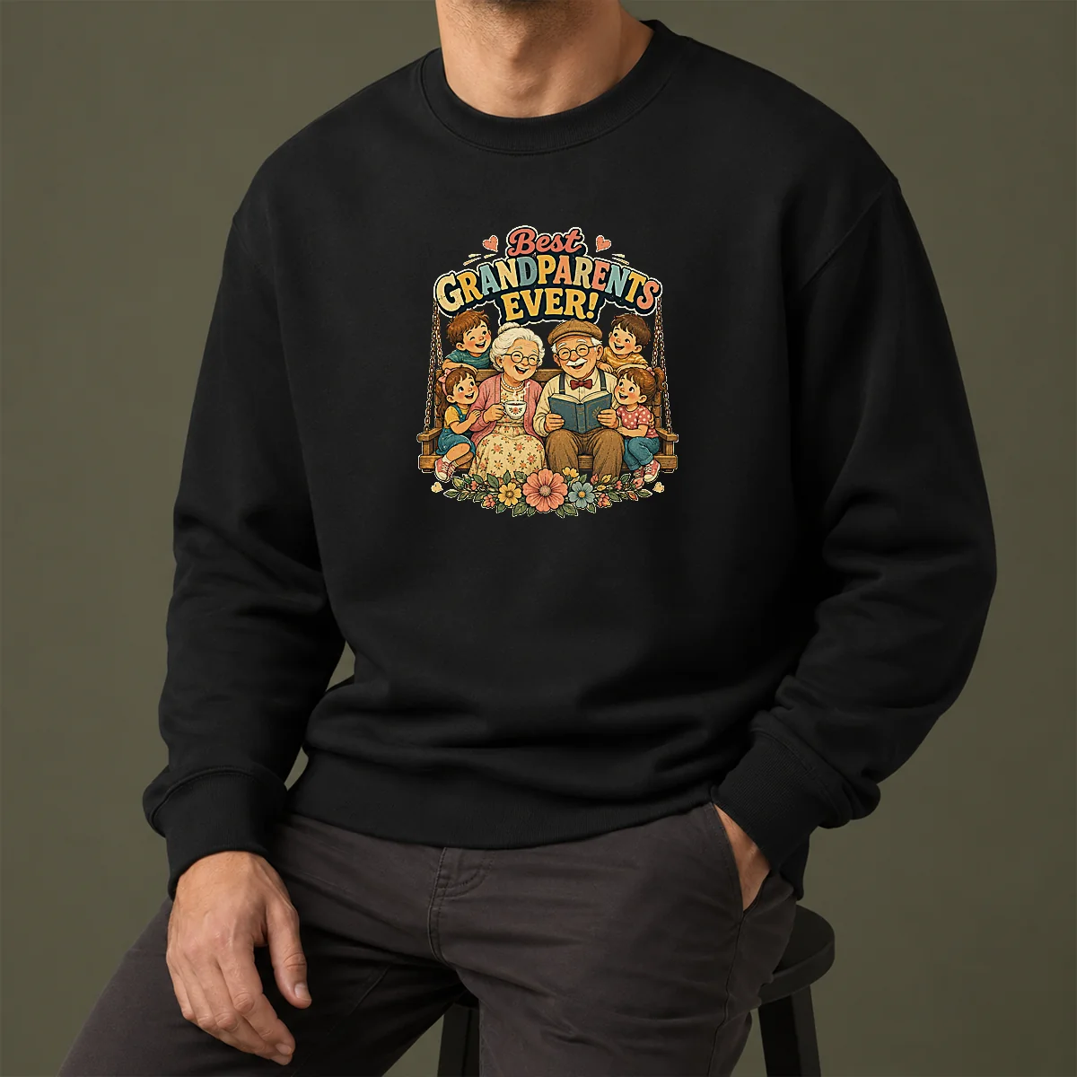 Official Best Grandparents Ever Vintage Sweater