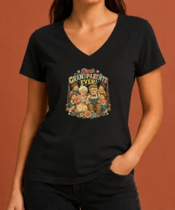 Official Best Grandparents Ever Vintage V-Neck Shirt