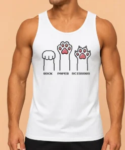 Official Cat Paws Rock Paper Scissors Pixel Art Kitten Tank Top