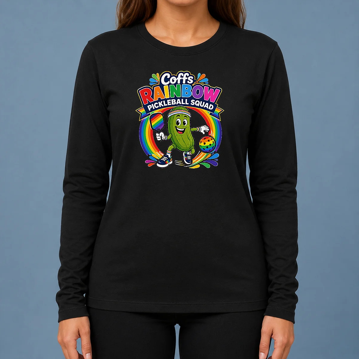Official Coffs Rainbow Pickleball Team Fun Long Sleeve Shirt