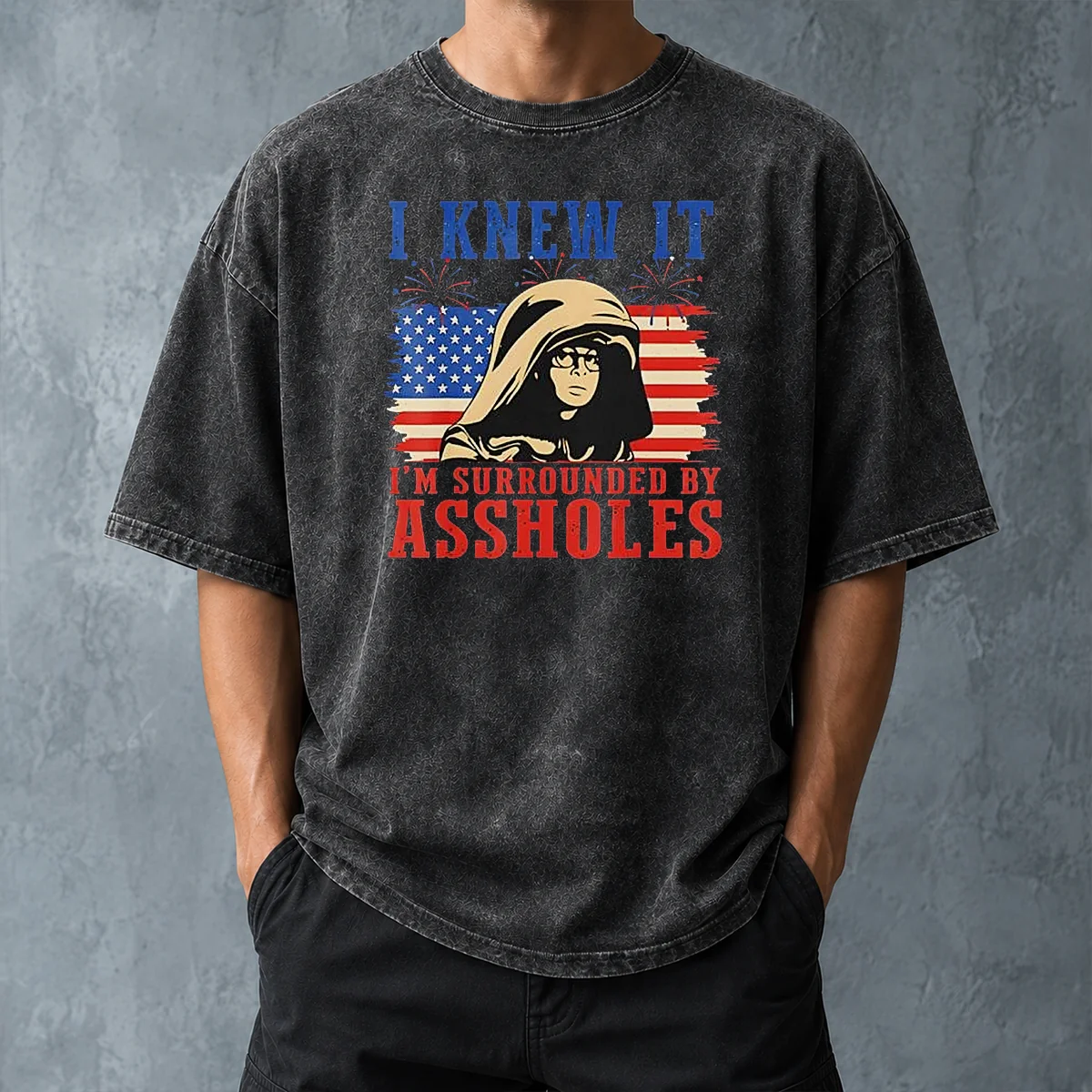 Official Dark Helmet I Knew It Im Surrounded By Assholes Spaceballs Washed T-Shirt