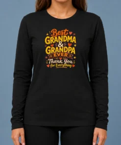 Official Grandparents Day Best Grandma Grandpa Ever Doodle Long Sleeve Shirt
