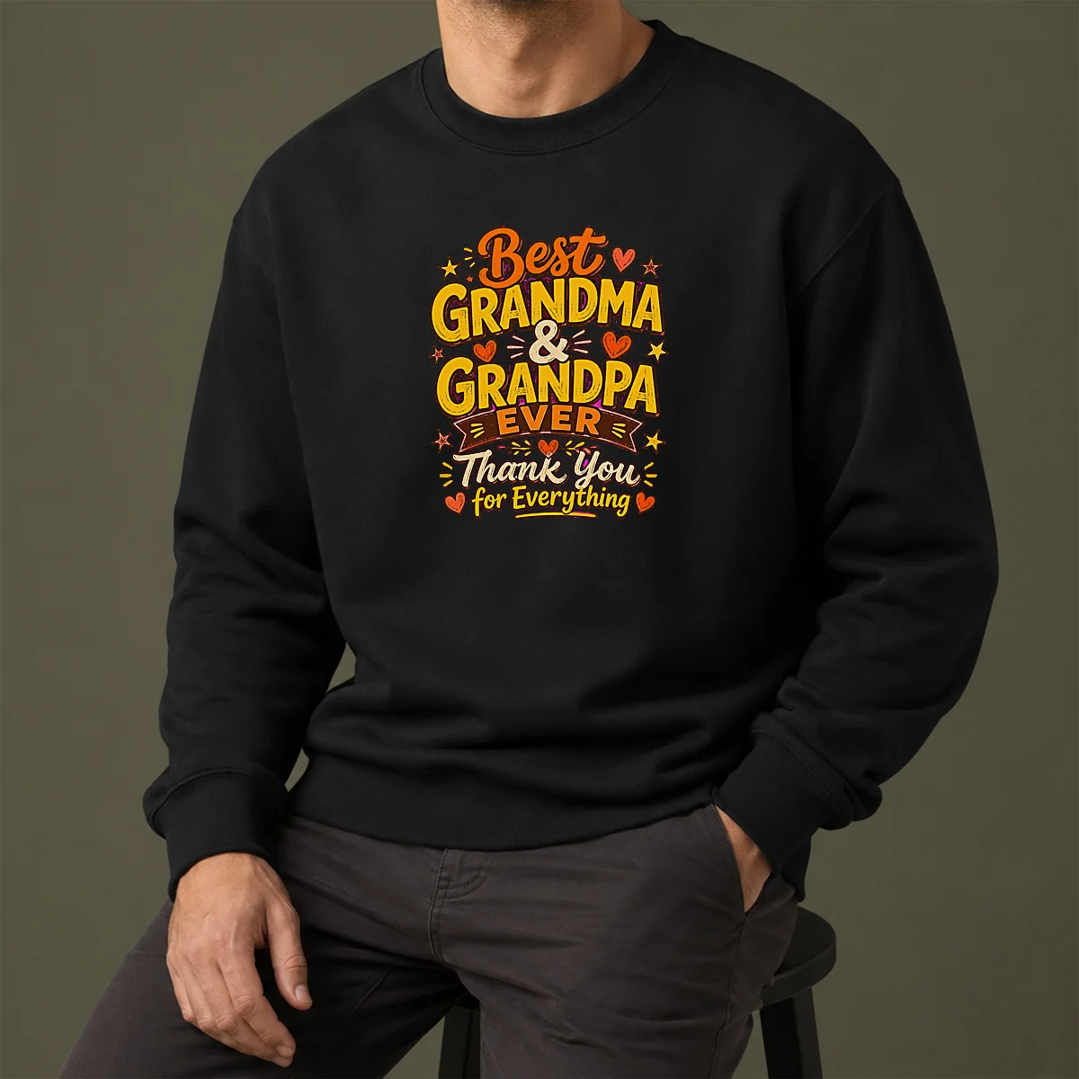 Official Grandparents Day Best Grandma Grandpa Ever Doodle Sweater