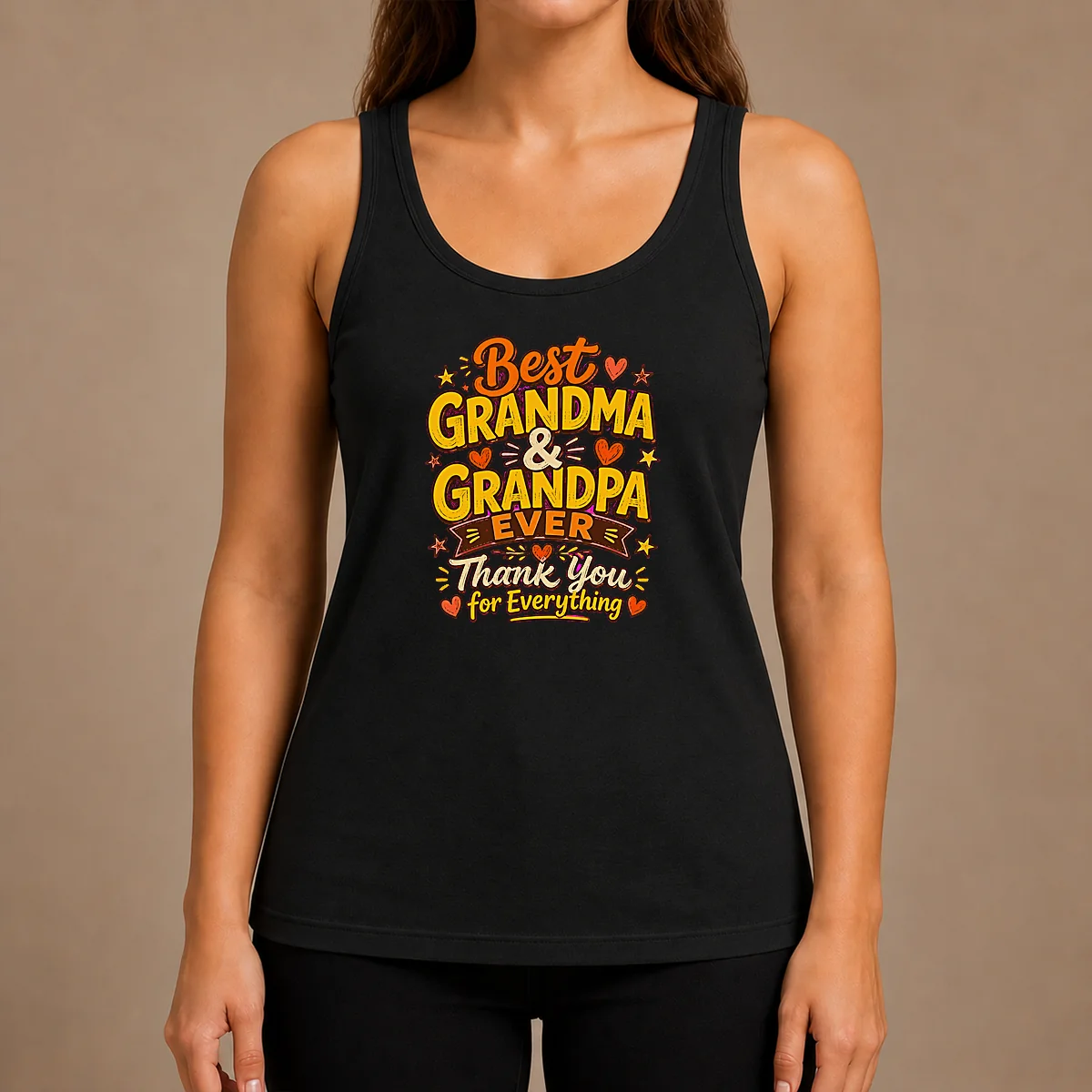 Official Grandparents Day Best Grandma Grandpa Ever Doodle Tank Top