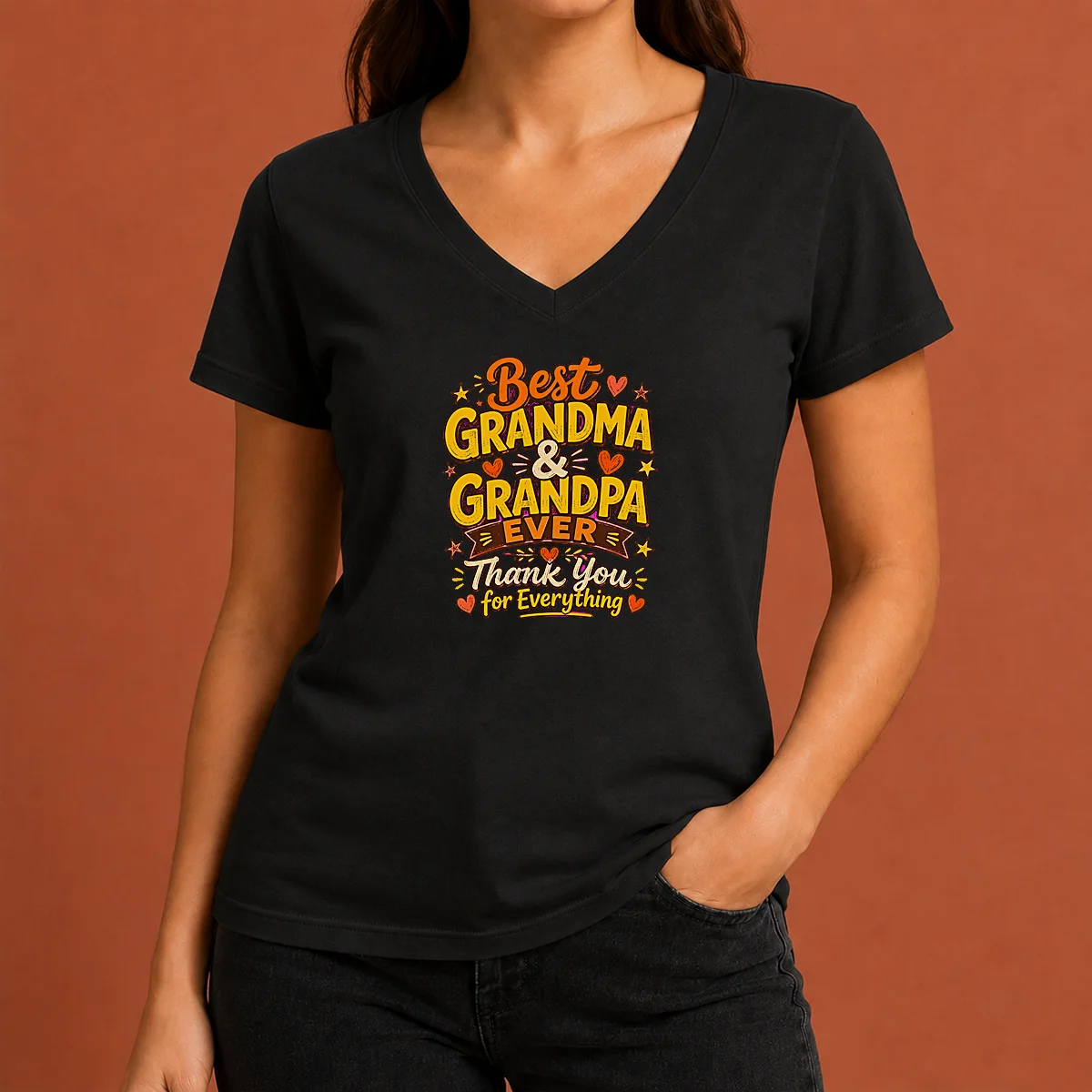 Official Grandparents Day Best Grandma Grandpa V-Neck Shirt Official Grandparents Day Best Grandma Grandpa V-Neck Shirt