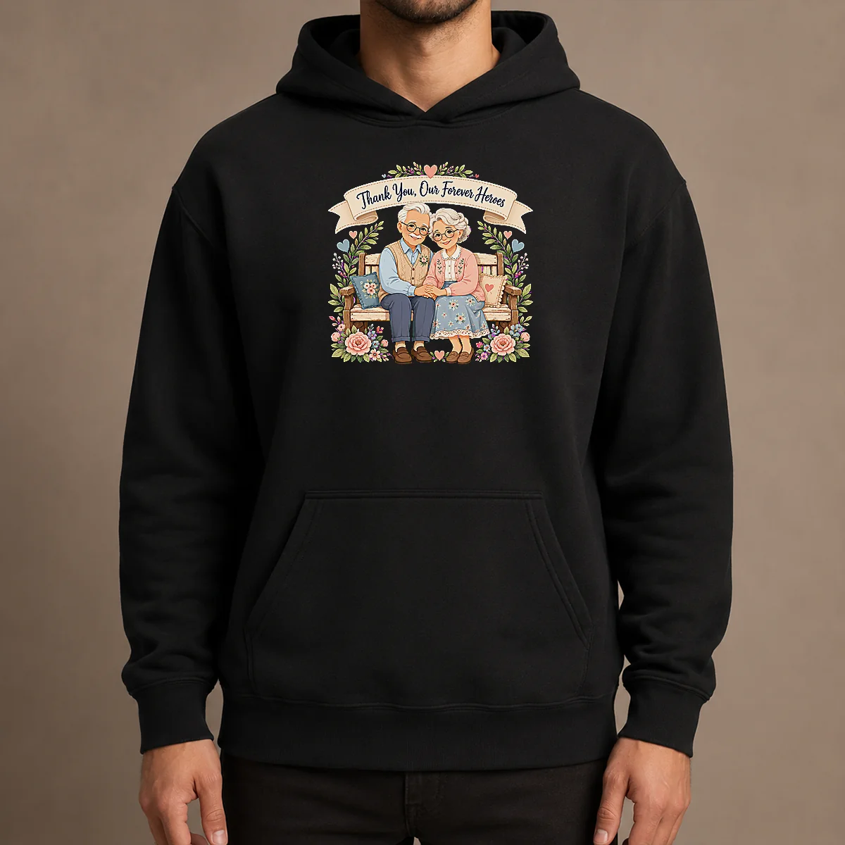 Official Grandparents Day Forever Heroes Vector Hoodie