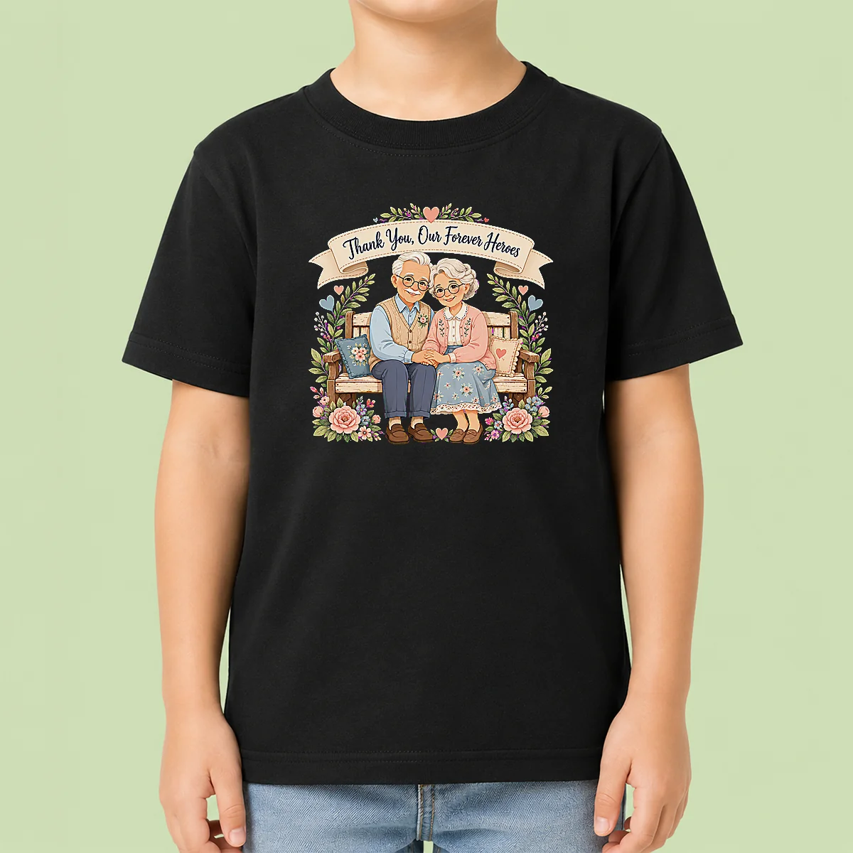 Official Grandparents Day Forever Heroes Vector Kids T-Shirt