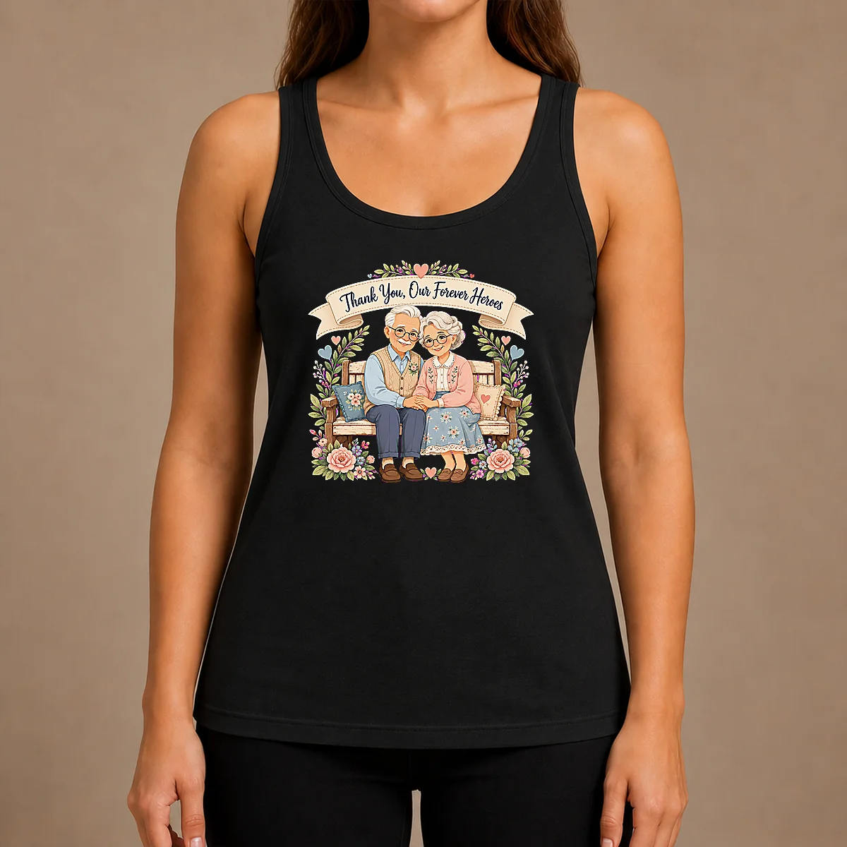 Official Grandparents Day Forever Heroes Vector Tank Top
