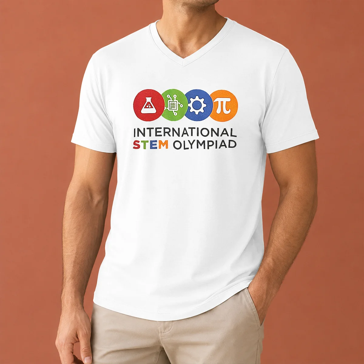 Official International STEM Olympiad V-Neck Shirt Official International STEM Olympiad V-Neck Shirt