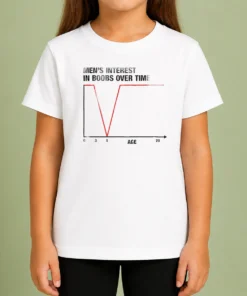 Official Men'S Interest In Boobs Over Time Chart Age 0 3 5 20 Kids T-Shirt