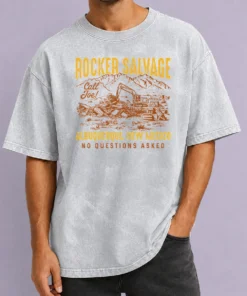 Official Rocker Salvage Call Joe Albuquerque Vintage New Mexico washed t shirt front view with faded graphic print
