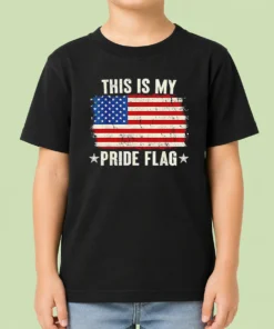 Official This Is My Pride Flag United States Of America Patriotic National Flag Kids T-Shirt