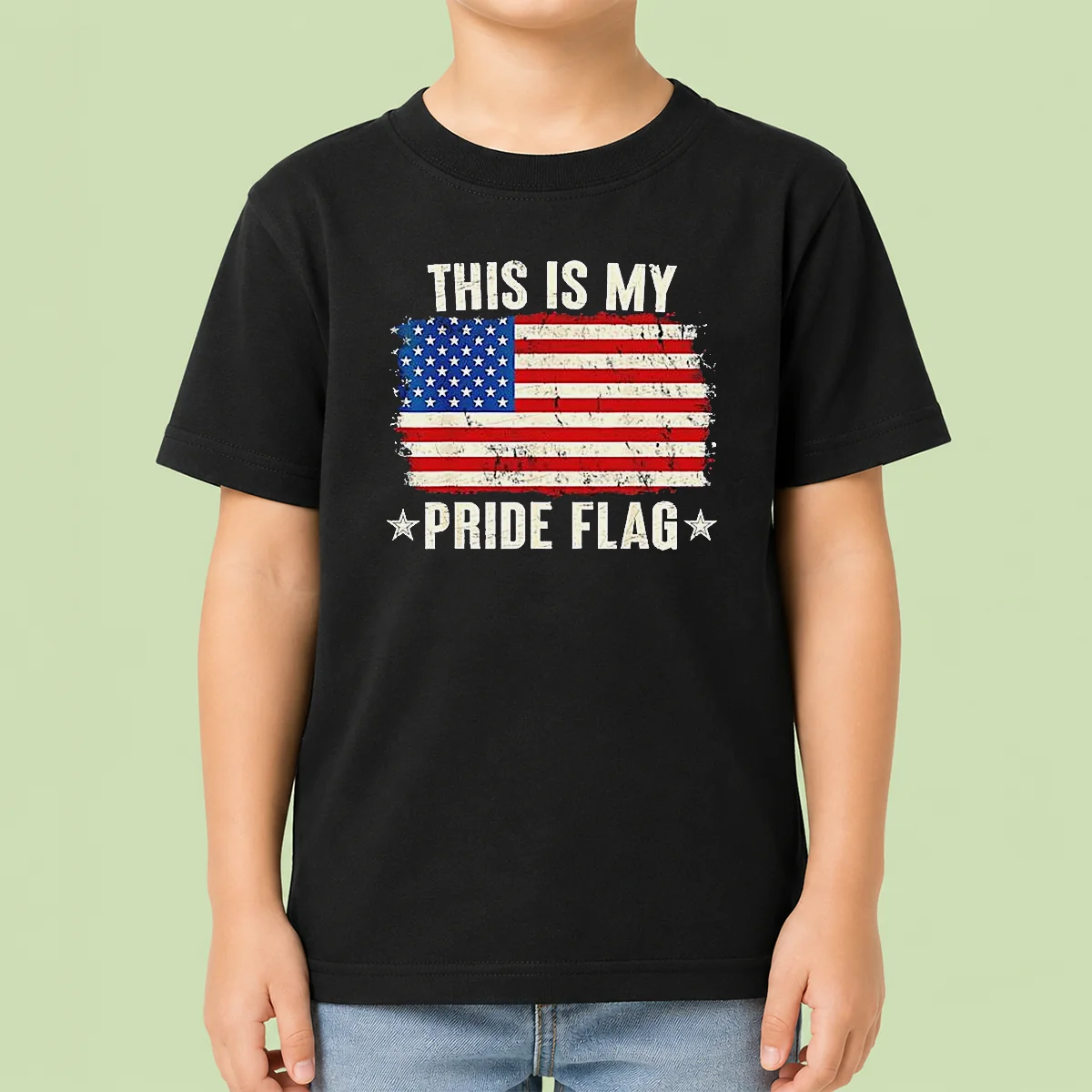 Official This Is My Pride Flag United States Of America Patriotic National Flag Kids T-Shirt