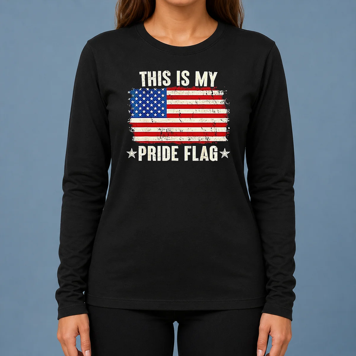 Official This Is My Pride Flag United States Of America Patriotic National Flag Long Sleeve Shirt