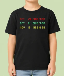 Official Time Machine Three Dates Geek Kids T-Shirt