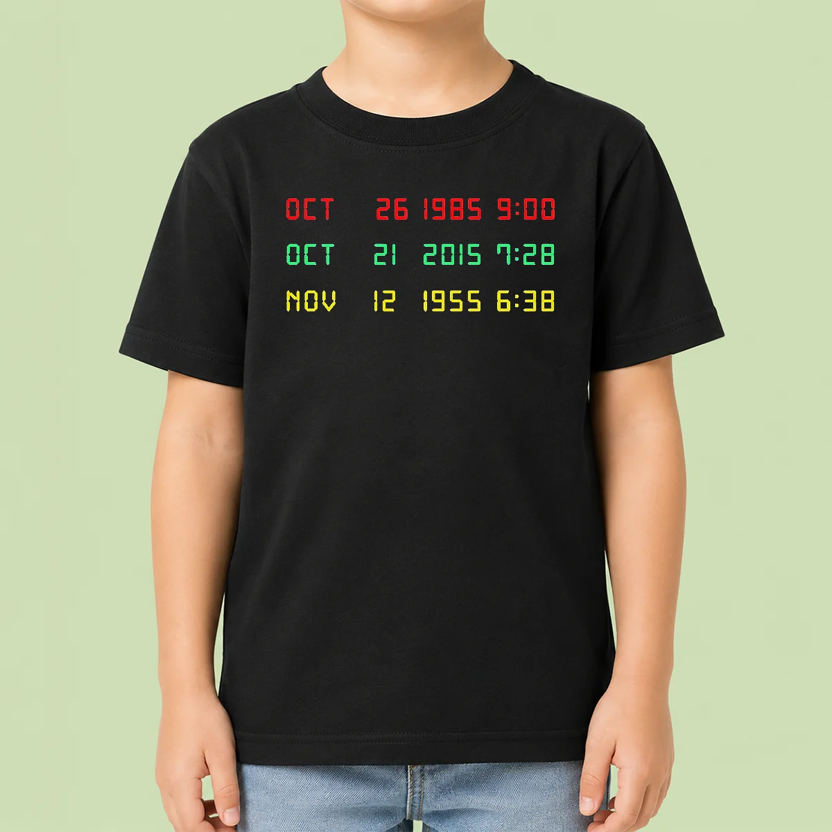 Official Time Machine Three Dates Geek Kids T-Shirt