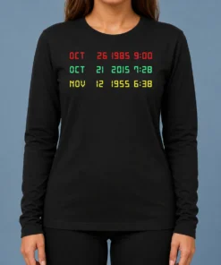 Official Time Machine Three Dates Geek Long Sleeve Shirt