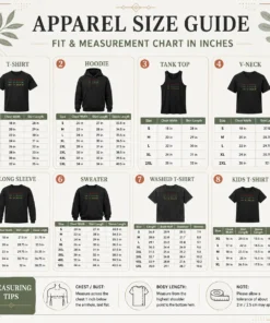 Size chart for Official Time Machine Three Dates Geek with measurements in inches and cm