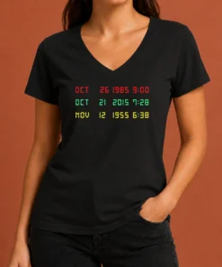 Official Time Machine Three Dates Geek V-Neck Shirt