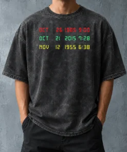 Official Time Machine Three Dates Geek Washed T-Shirt