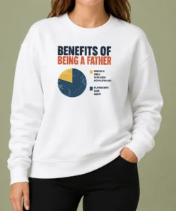 Original Benefits Of Being A Father Sweater in cozy knit fabric with crew neck and long sleeves