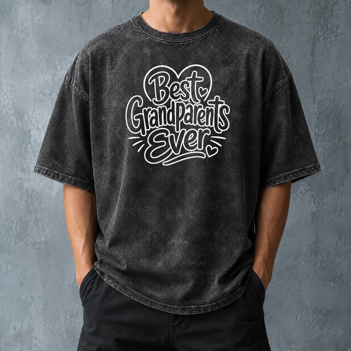 Original Best Grandparents Ever Line Art Washed T-Shirt