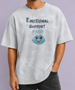 Original Emotional Support Frog Fizzarolli Washed T-Shirt