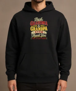 Original Grandparents Day Best Grandma Grandpa Typography Hoodie