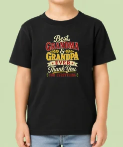 Original Grandparents Day Best Grandma Grandpa Typography Kids T-Shirt