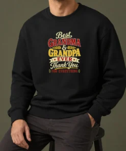 Original Grandparents Day Best Grandma Grandpa Typography Sweater