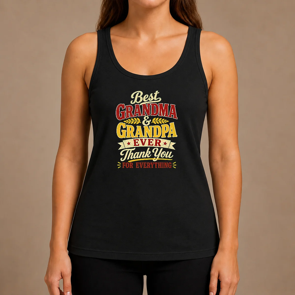 Original Grandparents Day Best Grandma Grandpa Typography Tank Top