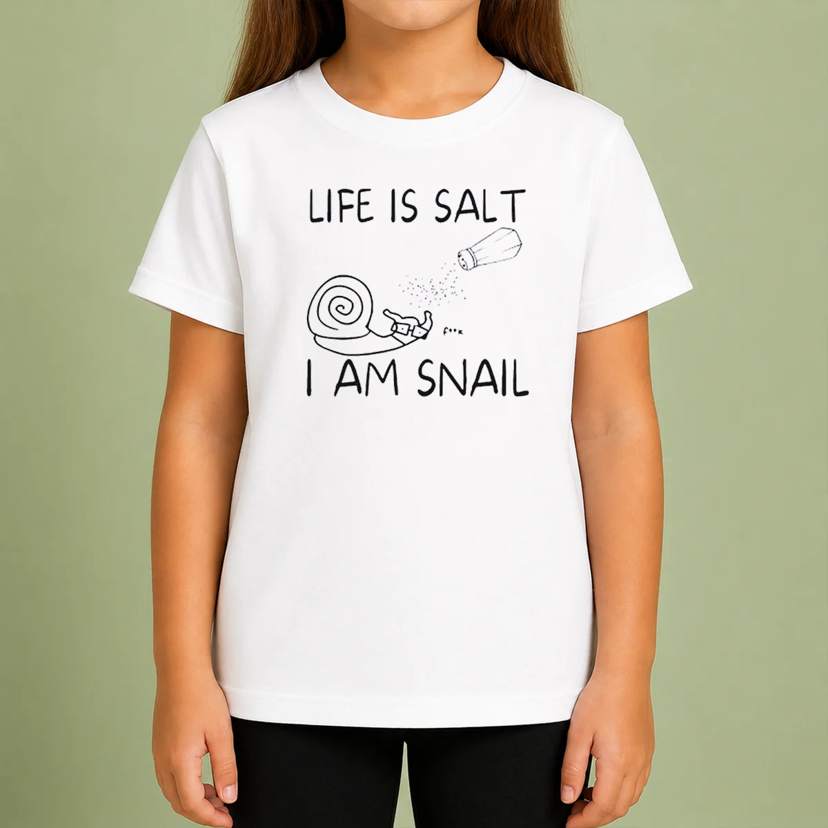 Original Life Is Salt I Am Snail Meme Kids T-Shirt